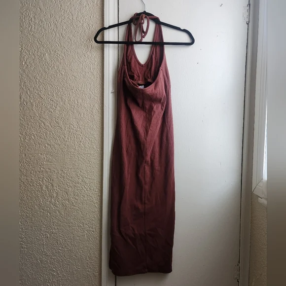 NWOT Old Navy- Rust Halter Rib Dress - Picture 2 of 4